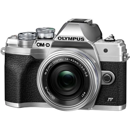 OLYMPUS OM-System E-M10IV 1442EZ DZ kit ezüst/ezüst/fekete MILC fényképezőgép KIT