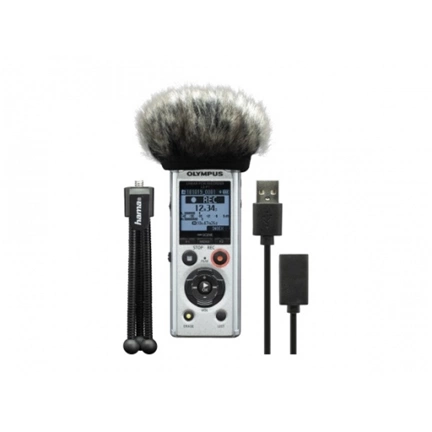 OLYMPUS LS-P1 Podcaster Kit Mini Tripoddal, Windscreen és USB kábel