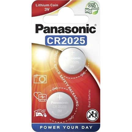 PANASONIC CR2025 3V lítium gombelem 2db