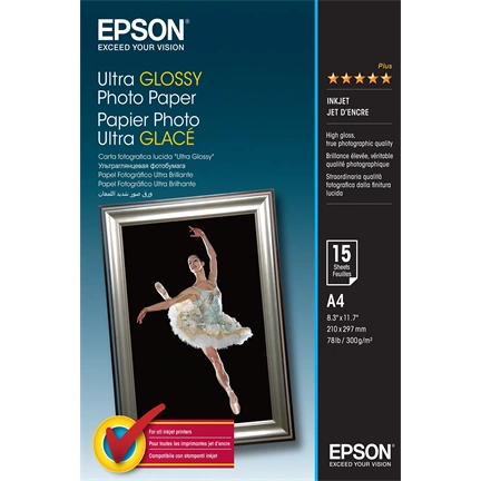 PHOTO PAPER EPSON ULTRA GLOSSY A4 300g 15lap