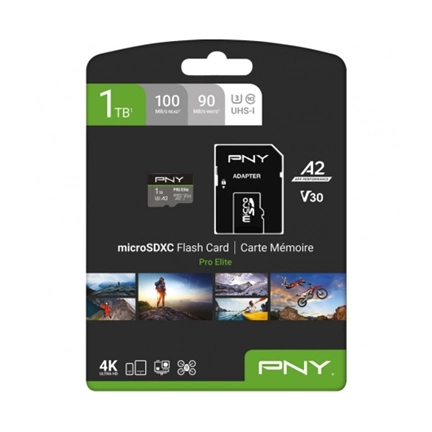 PNY Pro Elite microSDXC 1TB Class 10 UHS-I U3 100MB/s + SD adapter