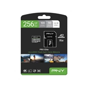 PNY Pro Elite microSDXC 256GB Class 10 UHS-I U3 100MB/s + SD adapter