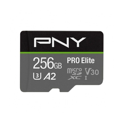 PNY Pro Elite microSDXC 256GB Class 10 UHS-I U3 100MB/s + SD adapter