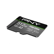 PNY Pro Elite microSDXC 512GB Class 10 UHS-I U3 100MB/s + SD adapter