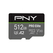 PNY Pro Elite microSDXC 512GB Class 10 UHS-I U3 100MB/s + SD adapter