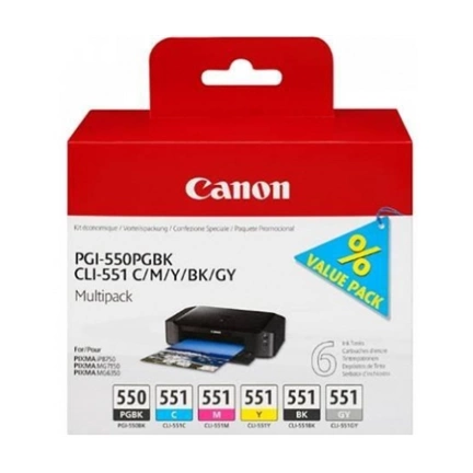 Patron Canon PGI-550/CLI-551 MultiPack PGBK/C/M/Y/BK/GY