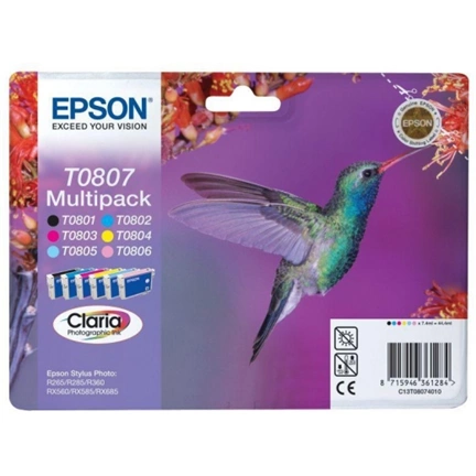 Patron Epson T0807 BK-K-M-Y-VK-VM - Multipack