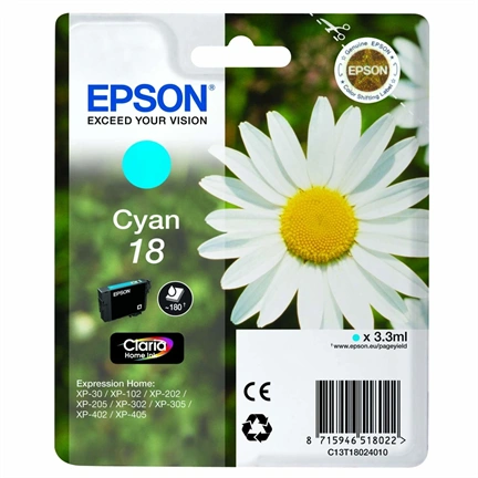 Patron Epson T1802 Cyan Claria