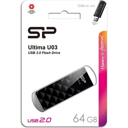 Pendrive 64GB Silicon Power Ultima U03 Black USB2.0
