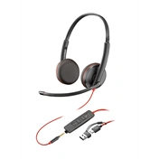 Poly Blackwire 3225 Stereo USB-C Headset +3.5mm Plug +USB-C/A Adapter