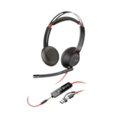 Poly Blackwire 5220 Stereo USB-C Headset +3.5mm Plug +USB-C/A Adapter
