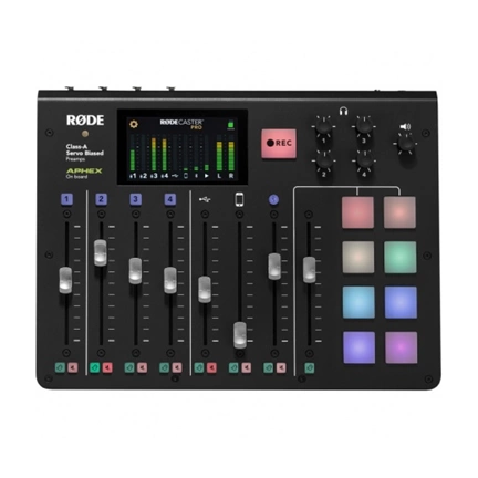 RODECaster Pro négy mikrofon csatornás podcast keverő Bluetooth, AUX és USB csatlakozásokkal, Aphex