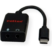 ROLINE Adapter Type-C - 2x 3,5mm Jack, M/F,   0,13m