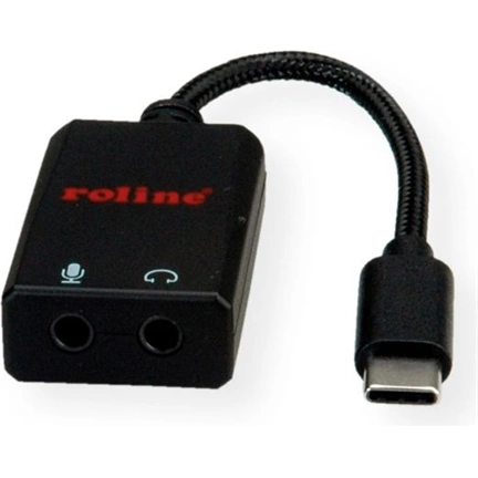 ROLINE Adapter Type-C - 2x 3,5mm Jack, M/F,   0,13m