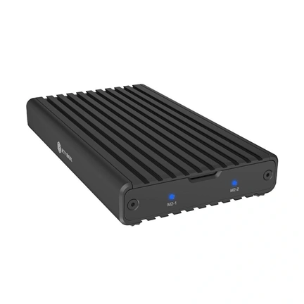Raidsonic Icy Box IB-2817M-C32 M.2 NVMe ház két SSD-hez, USB Type-C 20Gb/s