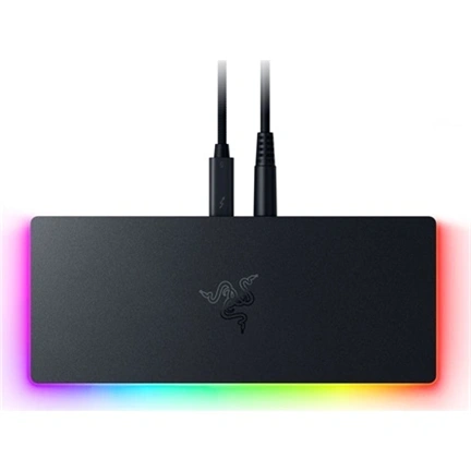 Razer Thunderbolt 5 Dock Chroma - 11 port, M.2 foglalat, 3 db 4K 144Hz monitor támogatása, PD 140W, fekete