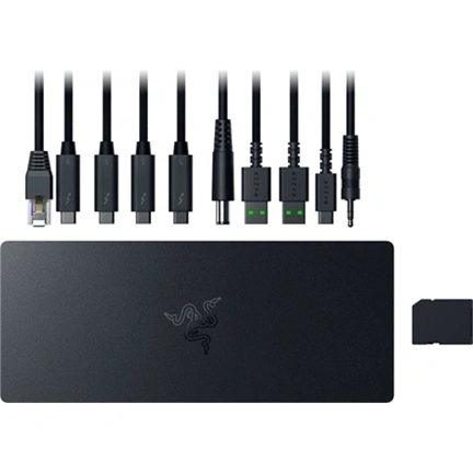Razer Thunderbolt 5 Dock Chroma - 11 port, M.2 foglalat, 3 db 4K 144Hz monitor támogatása, PD 140W, fekete