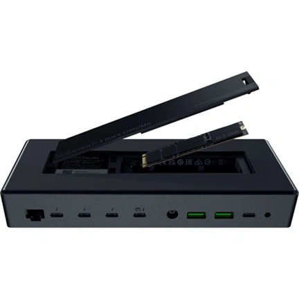Razer Thunderbolt 5 Dock Chroma - 11 port, M.2 foglalat, 3 db 4K 144Hz monitor támogatása, PD 140W, fekete