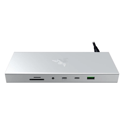 Razer USB 4 Dock - 14 port, két monitor támogatása, ezüst (Mercury)
