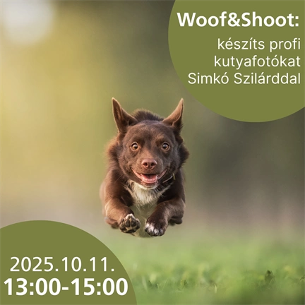 Részvételi jegy - Woof & Shoot: készíts profi kutyafotókat Simkó Szilárddal - 2025.10.11. 13:00-15:00