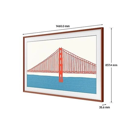 SAMSUNG 65" The Frame TV keret domborhatású téglavörös