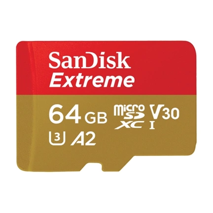 SANDISK Extreme MicroSDXC 64GB UHS-I CL10 U3 V30 A2