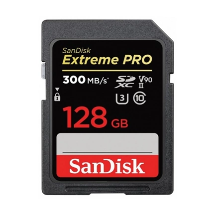 SANDISK Extreme PRO SDXC 128GB UHS-II 300MB/s CL10, U3, V90 (121506)
