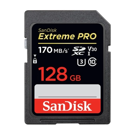 SANDISK Extreme PRO SDXC 128GB UHS-I 170MB/s C10, U3, V30