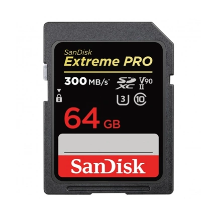 SANDISK Extreme PRO SDXC 64GB UHS-II 300MB/s CL10, U3, V90 (121505)