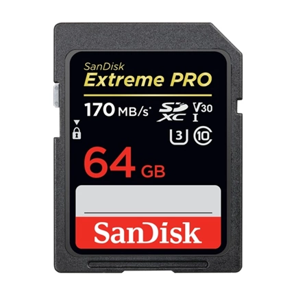 SANDISK Extreme PRO SDXC 64GB UHS-I 170MB/s C10, U3, V30