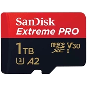 SANDISK Extreme Pro microSDXC 200/140MB/s A2 C10 V30 UHS-I U3 1TB + adapter