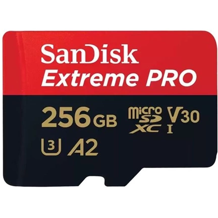 SANDISK Extreme Pro microSDXC 200/140MB/s A2 C10 V30 UHS-I U3 256GB + adapter (214505) SANDISK Extreme Pro microSDXC 200/140MB/s A2 C10 V30 UHS-I U3 256GB + adapter (214505)