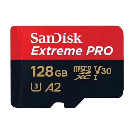 SANDISK Extreme Pro microSDXC 200/90MB/s A2 C10 V30 UHS-I U3 128GB