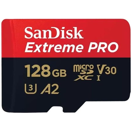SANDISK Extreme Pro microSDXC 200/90MB/s A2 C10 V30 UHS-I U3 128GB + adapter