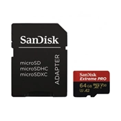 SANDISK Extreme Pro microSDXC 200/90MB/s A2 C10 V30 UHS-I U3 64GB + adapter