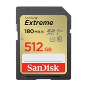 SANDISK Extreme SDXC 180/130MB/s UHS-I U3 V30 512GB