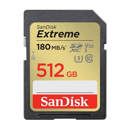 SANDISK Extreme SDXC 180/130MB/s UHS-I U3 V30 512GB