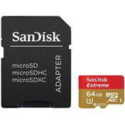 SANDISK Extreme microSDXC 170/80MB/s A2 C10 V30 UHS-I U3 64GB + adapter (214509) SANDISK Extreme microSDXC 170/80MB/s A2 C10 V30 UHS-I U3 64GB + adapter (214509)