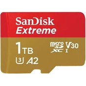 SANDISK Extreme microSDXC 190/130MB/s A2 C10 V30 UHS-I U3 1TB + adapter (121590) SANDISK Extreme microSDXC 190/130MB/s A2 C10 V30 UHS-I U3 1TB + adapter (121590)
