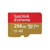 SANDISK Extreme microSDXC 190/130MB/s A2 C10 V30 UHS-I U3 256GB