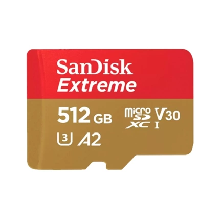 SANDISK Extreme microSDXC 190/130MB/s A2 C10 V30 UHS-I U3 512GB