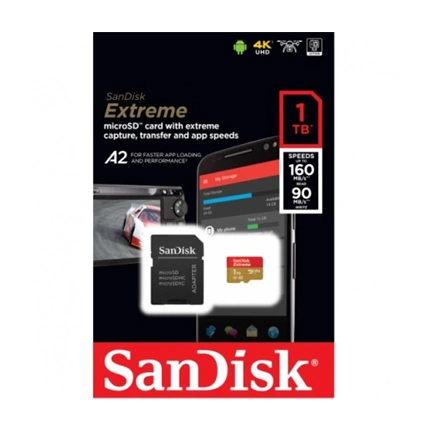SANDISK Extreme microSDXC + adapter 1TB UHS-I 160MB/s A2 C10 V30 U3