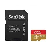 SANDISK Extreme microSDXC + adapter 512GB UHS-I 160MB/s A2 C10 V30 U3
