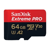 SANDISK MICROSDHC EXTREME PRO KÁRTYA 64GB, 170MB/s C10, V30, UHS-I, U3, A2