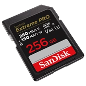 SANDISK SDXC EXTREME PRO KÁRTYA 256GB, 280/150 MB/s, UHS-II, V60,C10 256 GB (215493)