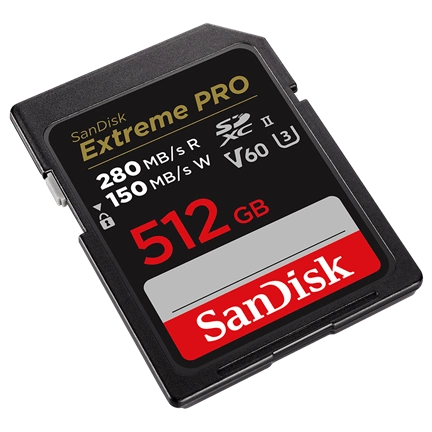 SANDISK SDXC EXTREME PRO KÁRTYA 512GB, 280/100 MB/s, UHS-II, V60,C10 512 GB (215494)