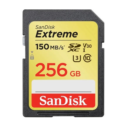 SANDISK SDXC Extreme 256GB UHS-I 150MB/s  V30 U3