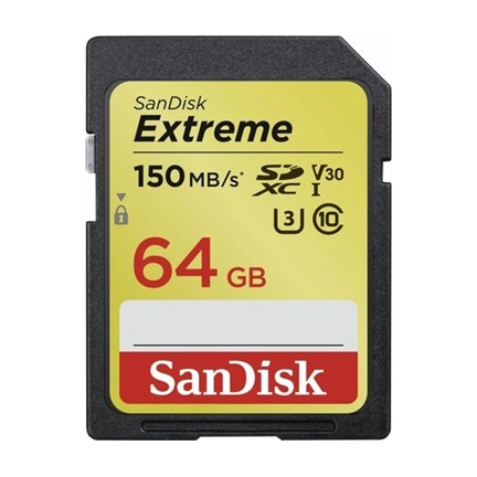 SANDISK SDXC Extreme 64GB 150MB/s UHS-I V30 U3