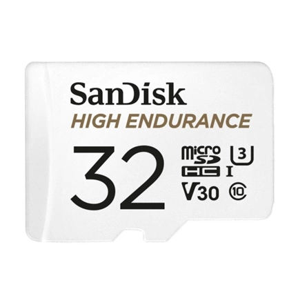 SANDISK microSDHC High Endurance 32GB 100MB/s C10 U3 V30 UHS-I +Adapt. (183565) SANDISK microSDHC High Endurance 32GB 100MB/s C10 U3 V30 UHS-I +Adapt. (183565)
