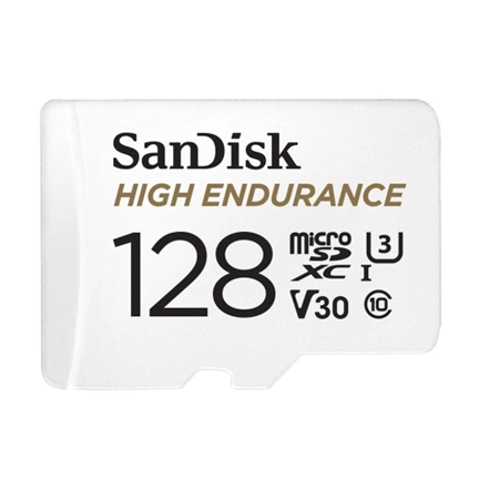 SANDISK microSDXC High Endurance 128GB 100MB/s C10 U3 V30 UHS-I +Adapt.